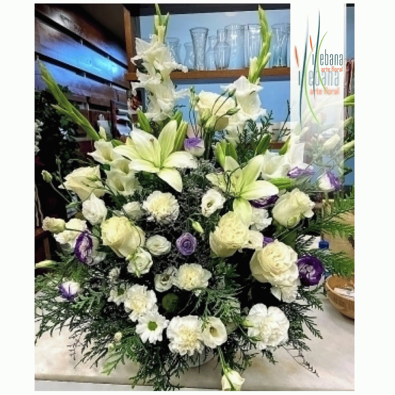 Centro de flor variada funeral