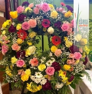Corona de flor variada funeral 