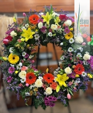 Corona de flor variada funeral
